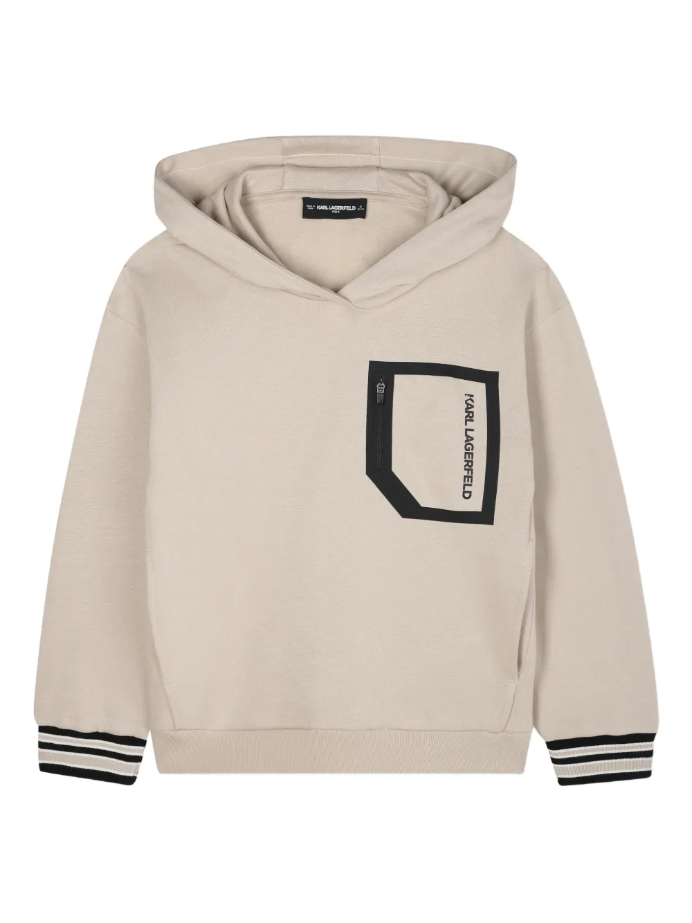 Karl Lagerfeld Kids Hoodie met logoprint en zak Beige