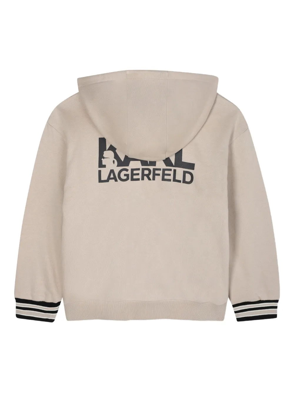 Karl Lagerfeld Logo-printed Pocket Hoodie In Gray