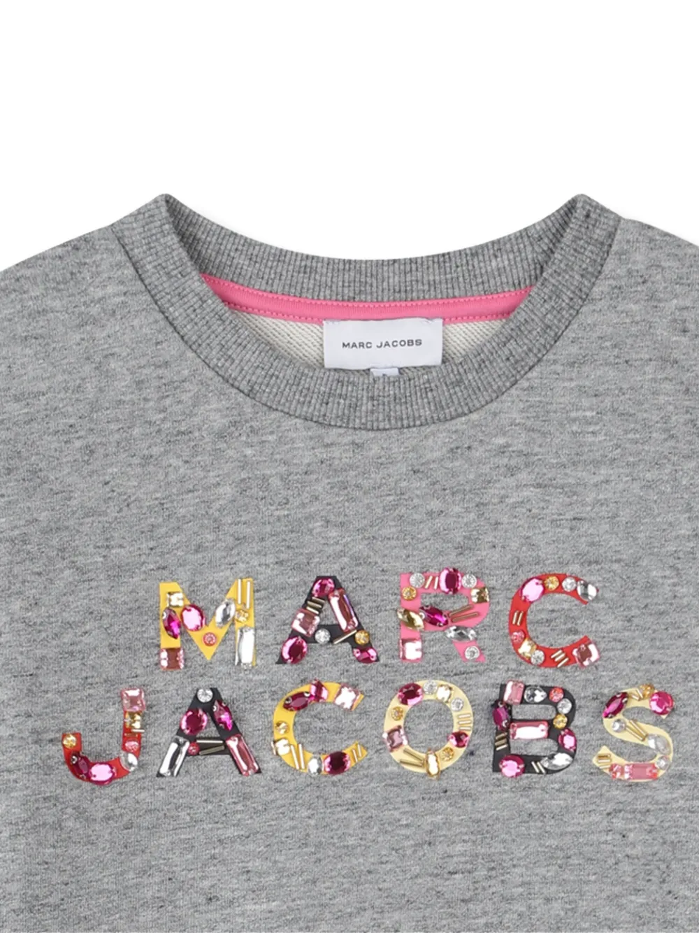 Marc Jacobs Kids T-shirtjurk verfraaid met logo en bloemen Grijs