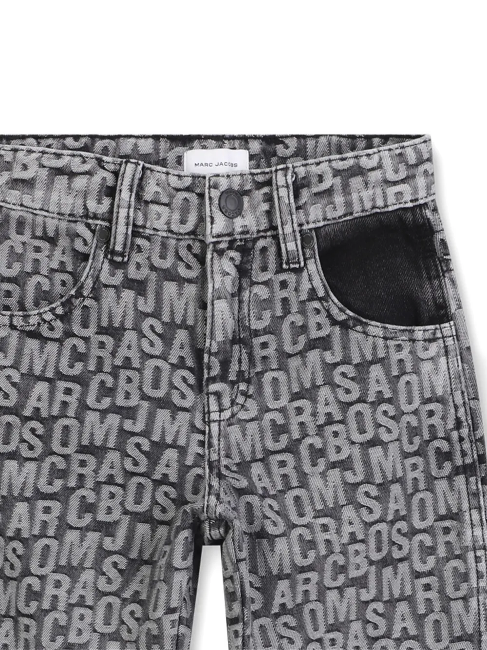 Marc Jacobs Kids Straight jeans met logoprint Zwart