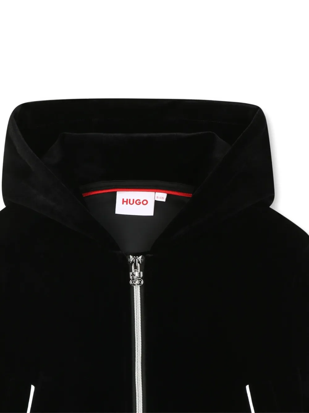 HUGO KIDS Fluwelen hoodie Zwart
