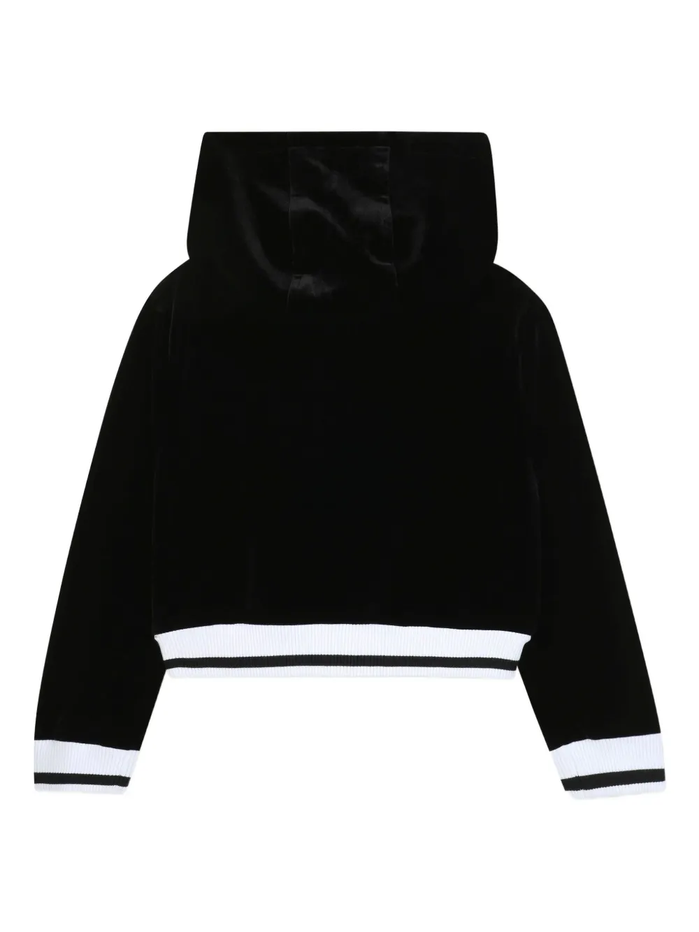 HUGO KIDS Fluwelen hoodie Zwart