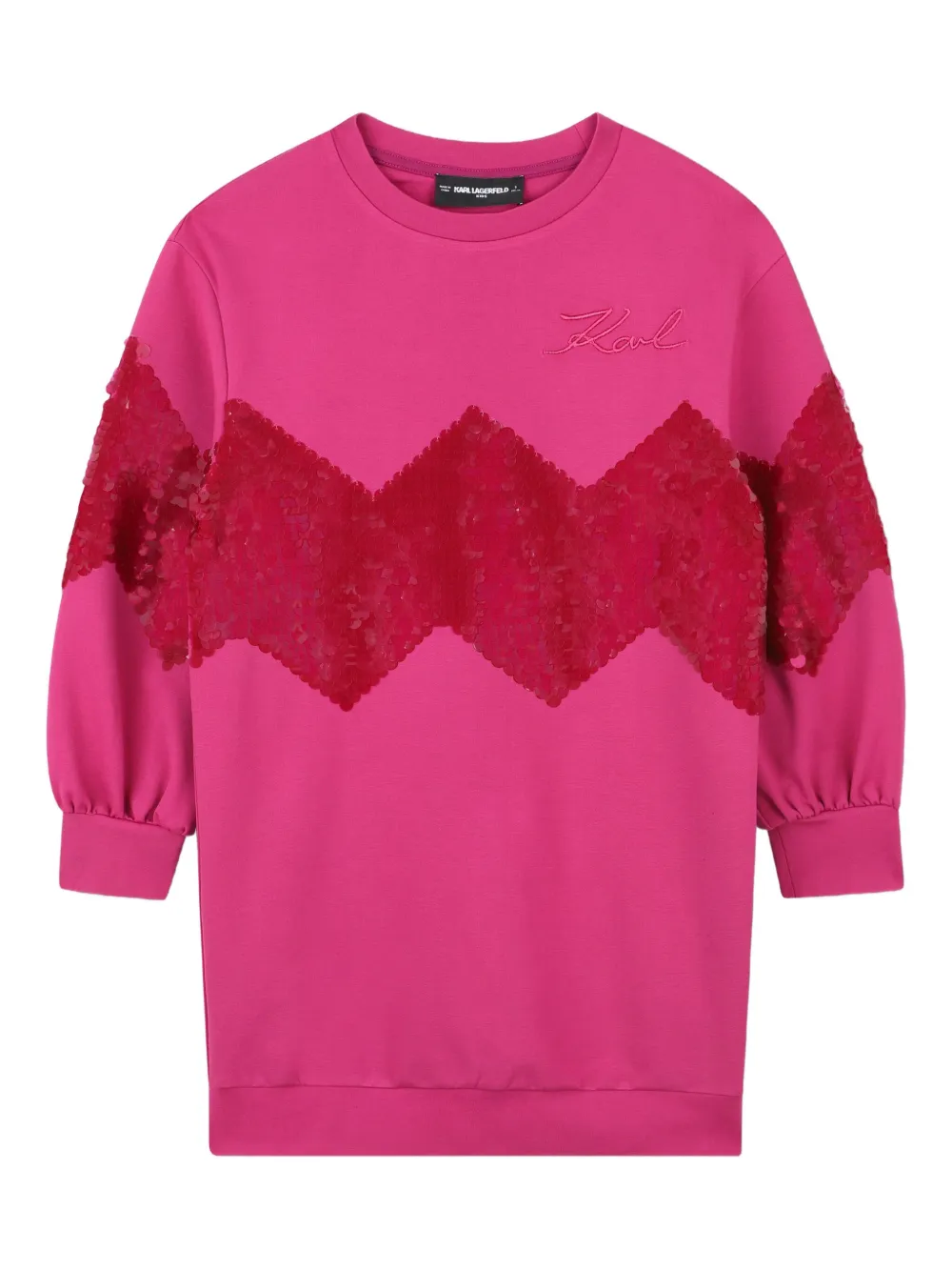 Karl Lagerfeld Kids Sweaterjurk met pailletten Roze