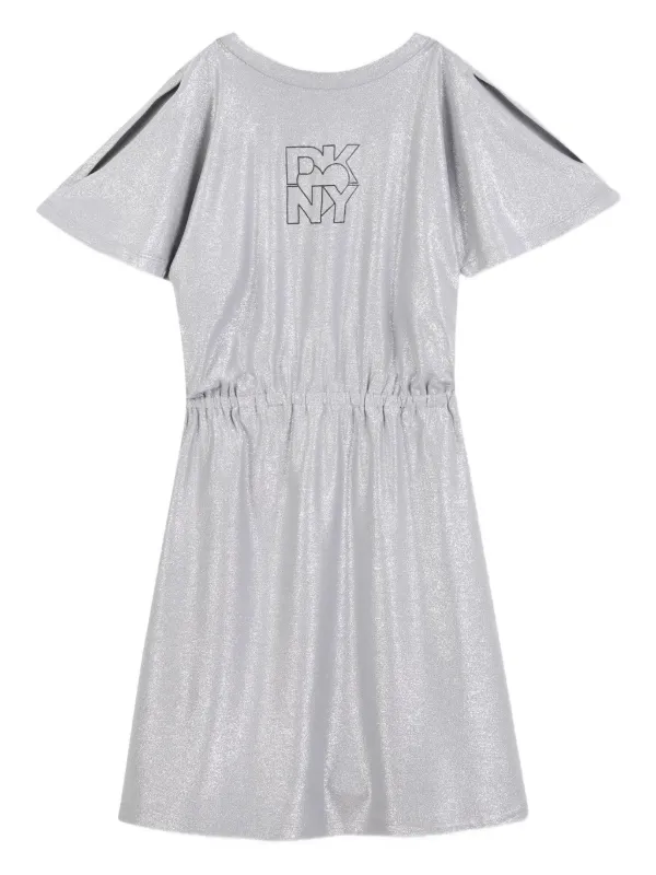 dkny glitter dress D62399 Girls Grey 16 Years Long sleeve