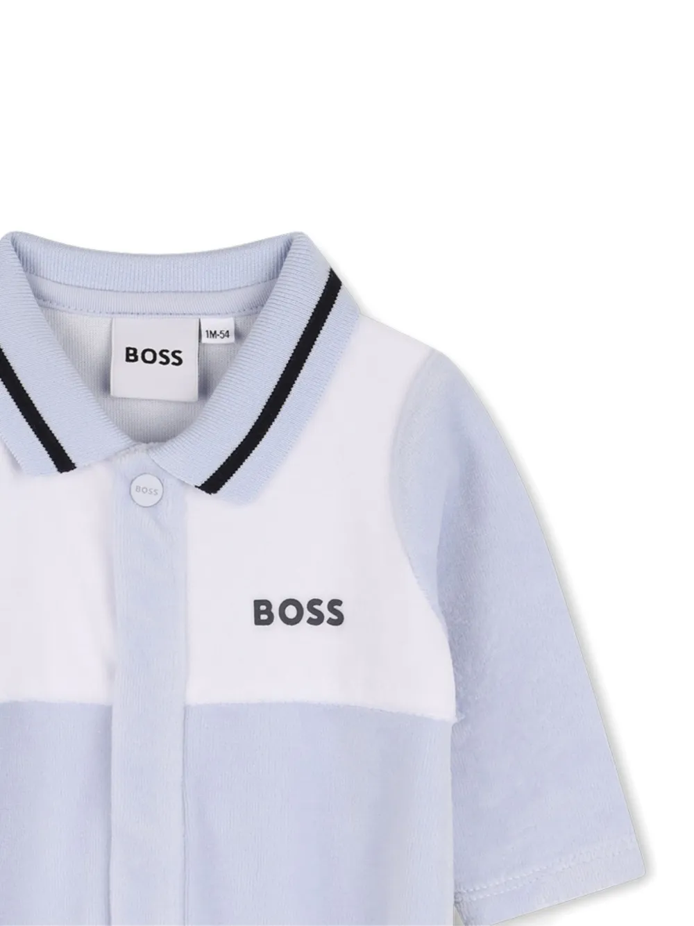 BOSS Kidswear Fleece pyjama met polokraag Blauw