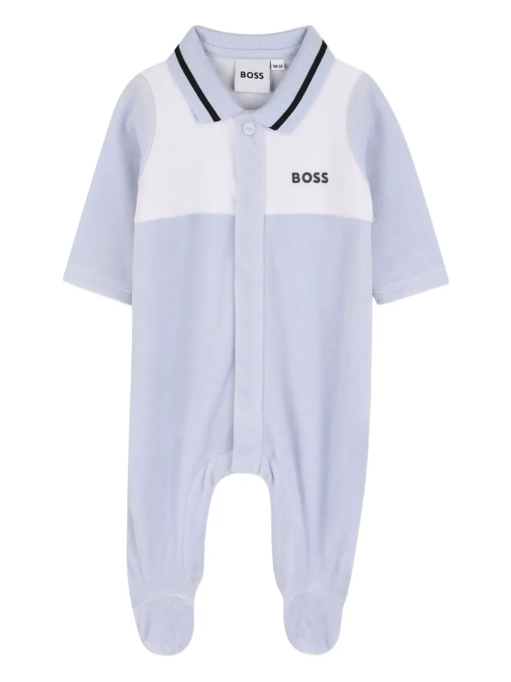 BOSS Kidswear Fleece pyjama met polokraag Blauw