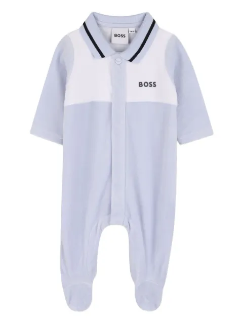 BOSS Kidswear polo-neck fleece pajamas
