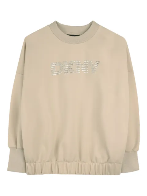 Dkny Kids سويت شيرت بأكمام منفوشة ومرصع بشعار الماركة