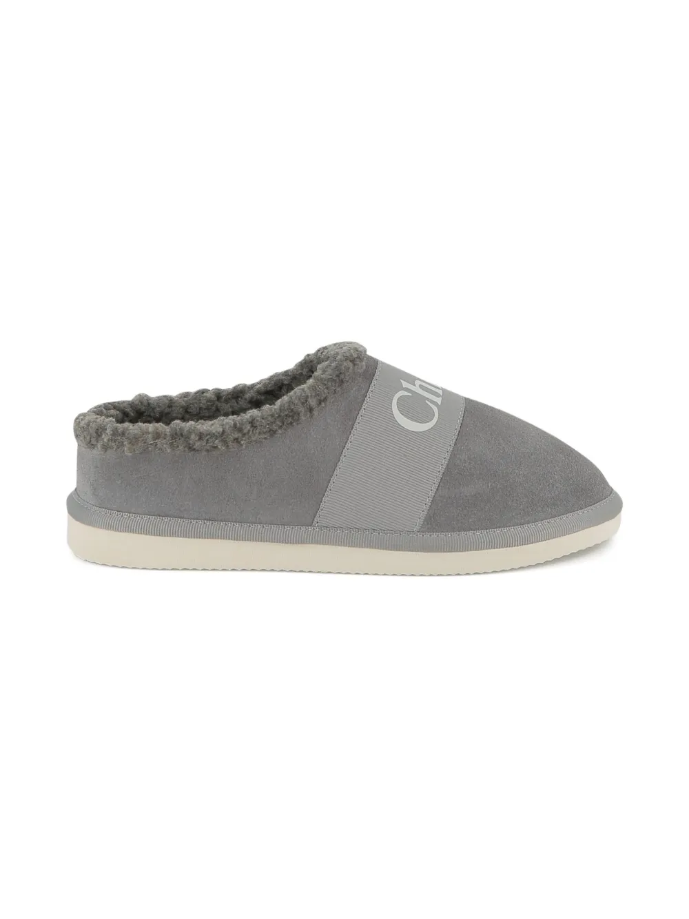 Chloé Kids Slofjes met logoprint Grijs