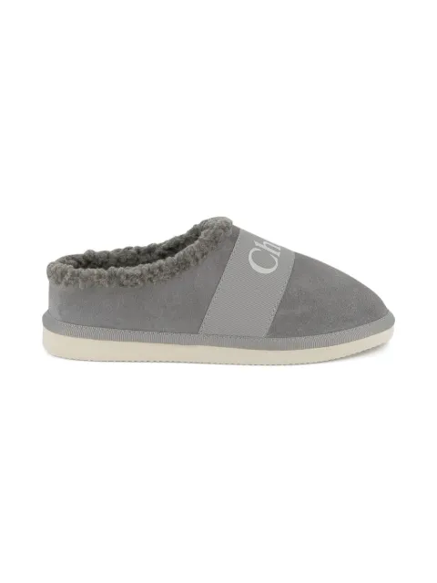 Chloé Kids logo-print slippers
