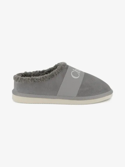 Chloé Kids logo-print slippers