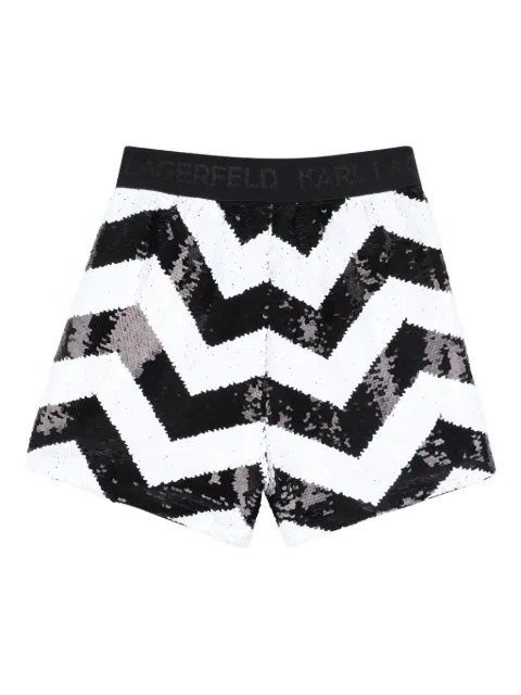 Karl Lagerfeld Kids Paillettenverzierte Shorts mit Zickzackmuster
