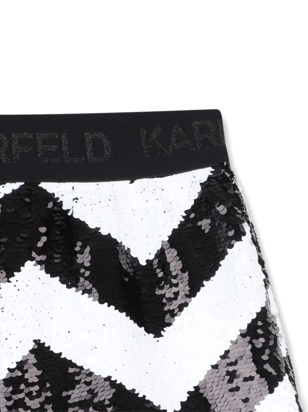 Karl Lagerfeld Kids Shorts met pailletten en chevron streep Zwart