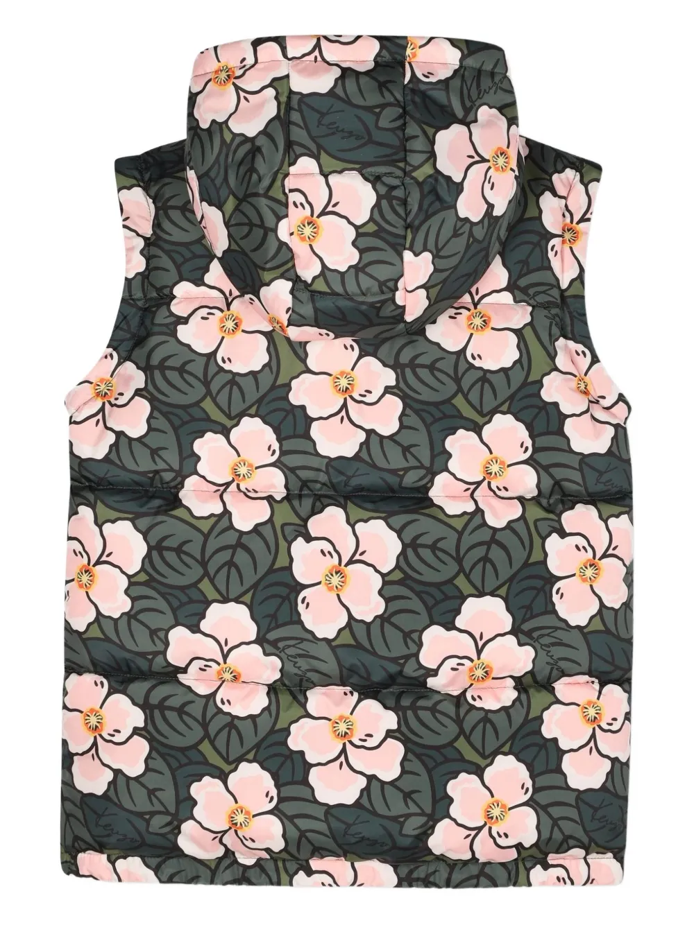 Kenzo Kids Donsjack met bloemenprint Groen