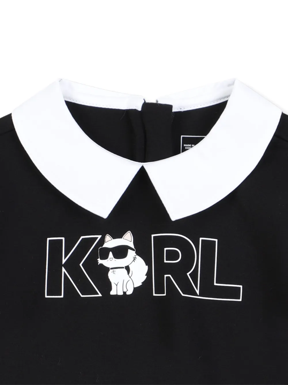 Karl Lagerfeld Kids Jurk met contrasterende kraag Zwart