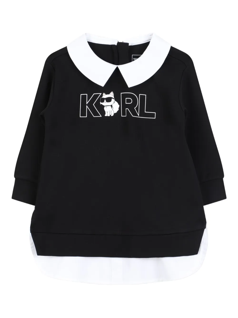 Karl Lagerfeld Kids Jurk met contrasterende kraag Zwart