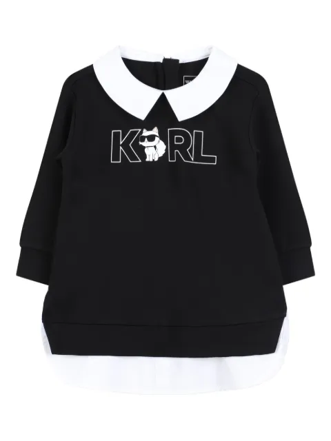 Karl Lagerfeld Kids فستان بياقة متباينة اللون