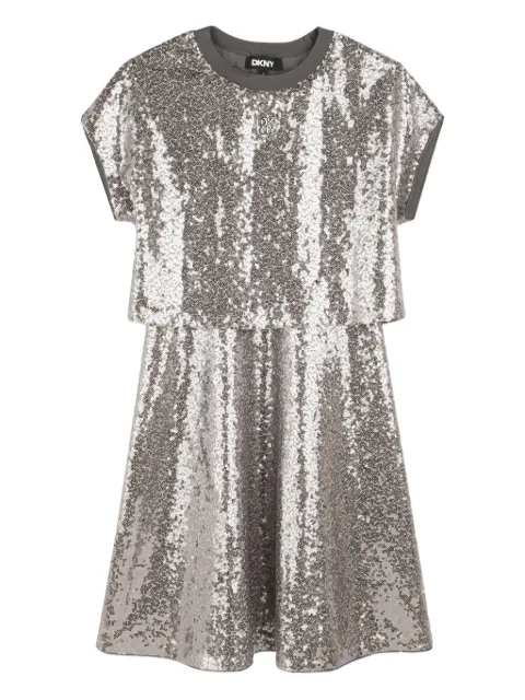 Dkny Kids vestido bordado con lentejuelas