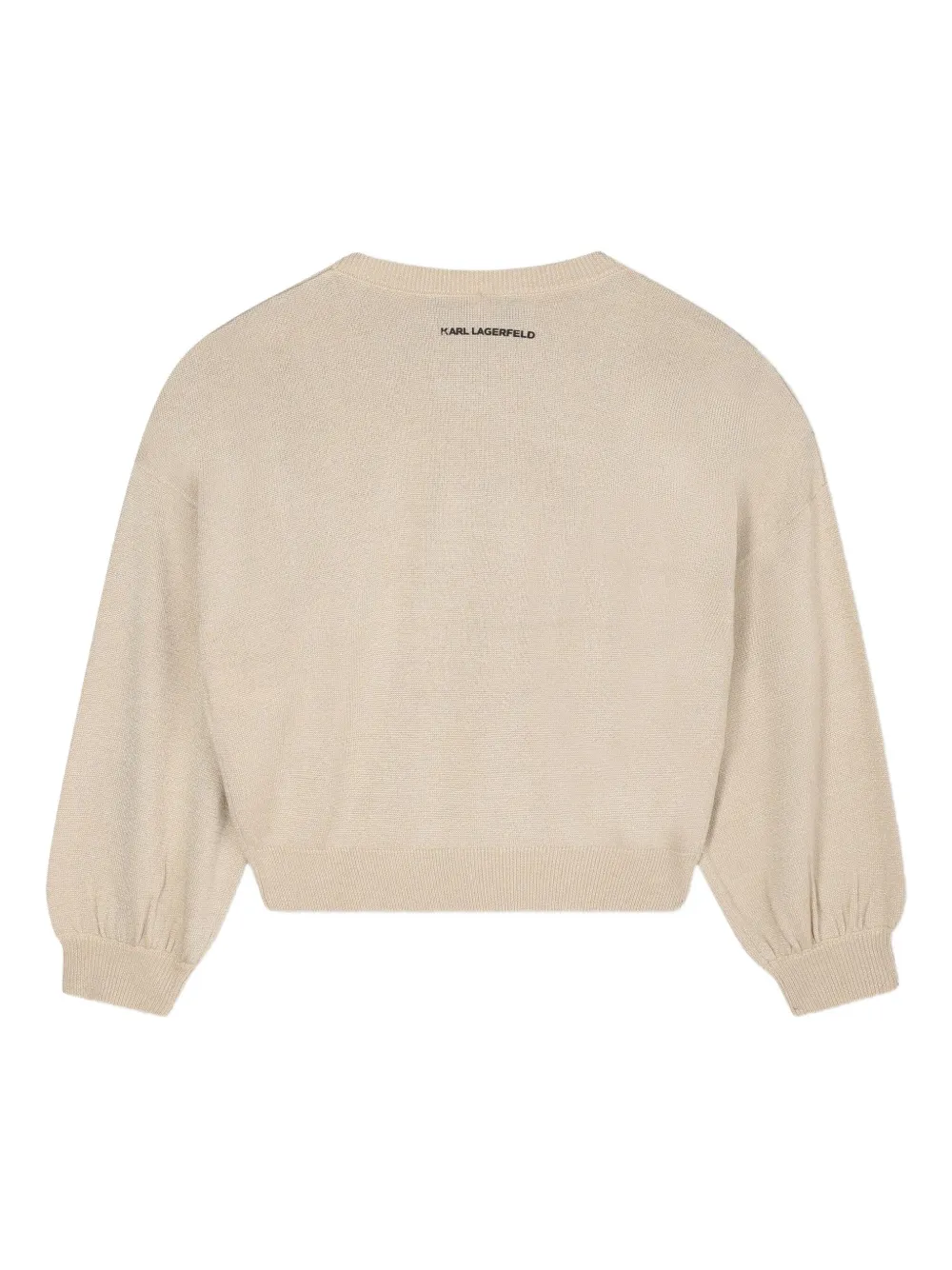 Karl Lagerfeld Kids Trui met ballonmouwen en logo-applicatie Beige