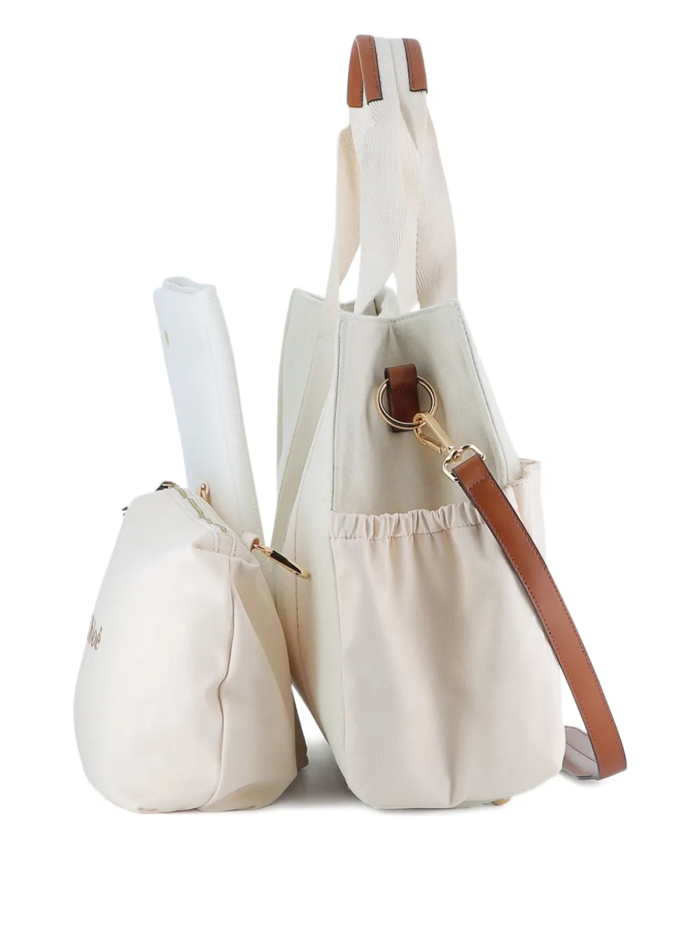 Chloé Kids Luiertas met geborduurd logo Beige