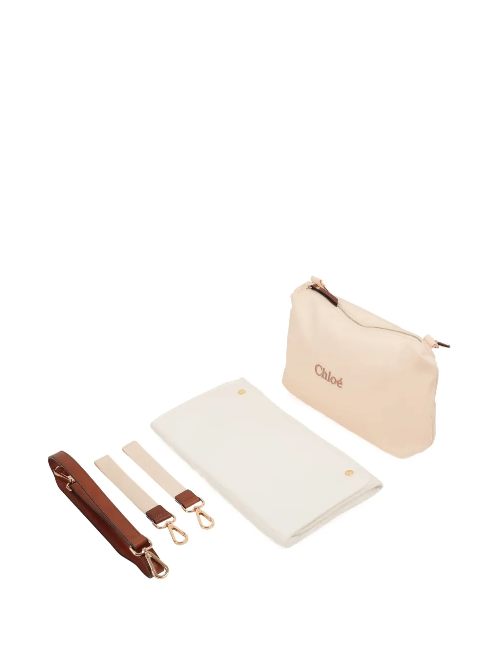 Chloé Kids Luiertas met geborduurd logo Beige