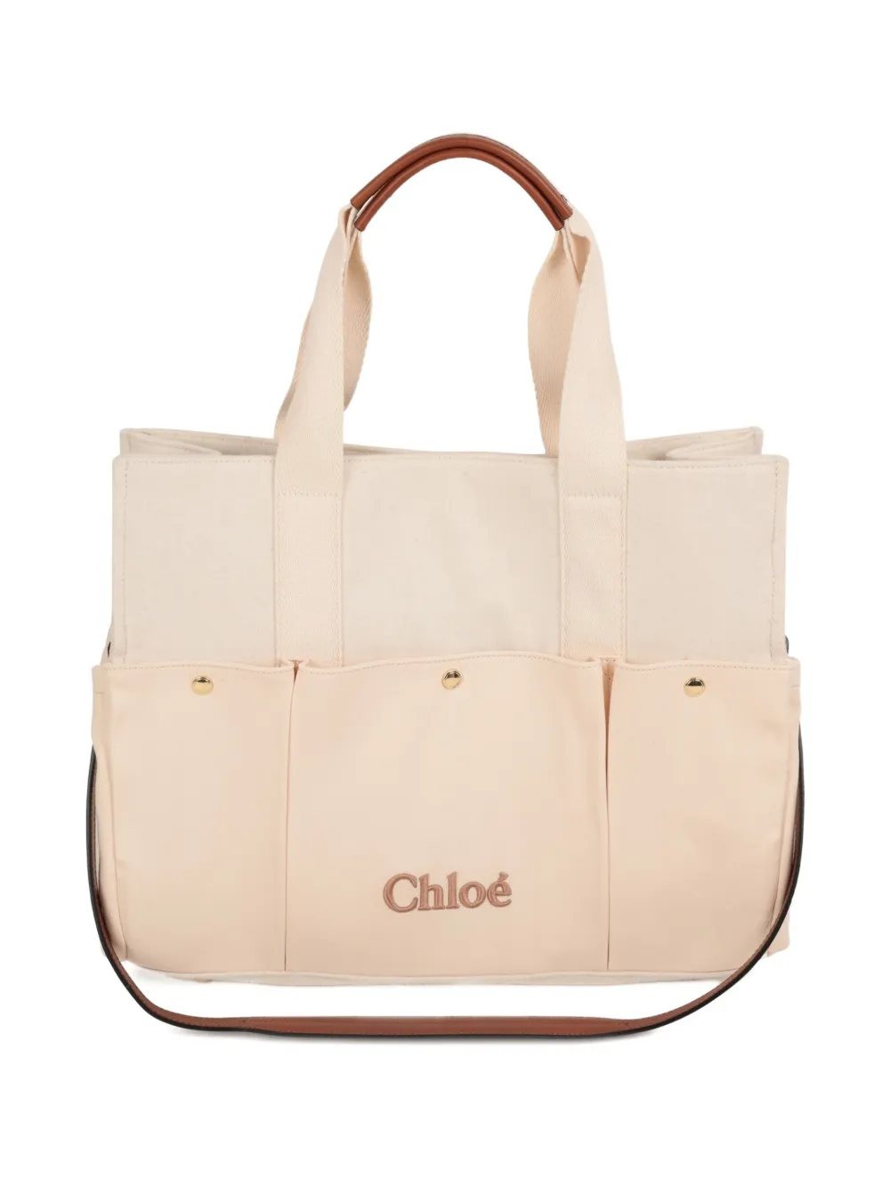Chloé Kids Luiertas met geborduurd logo Beige
