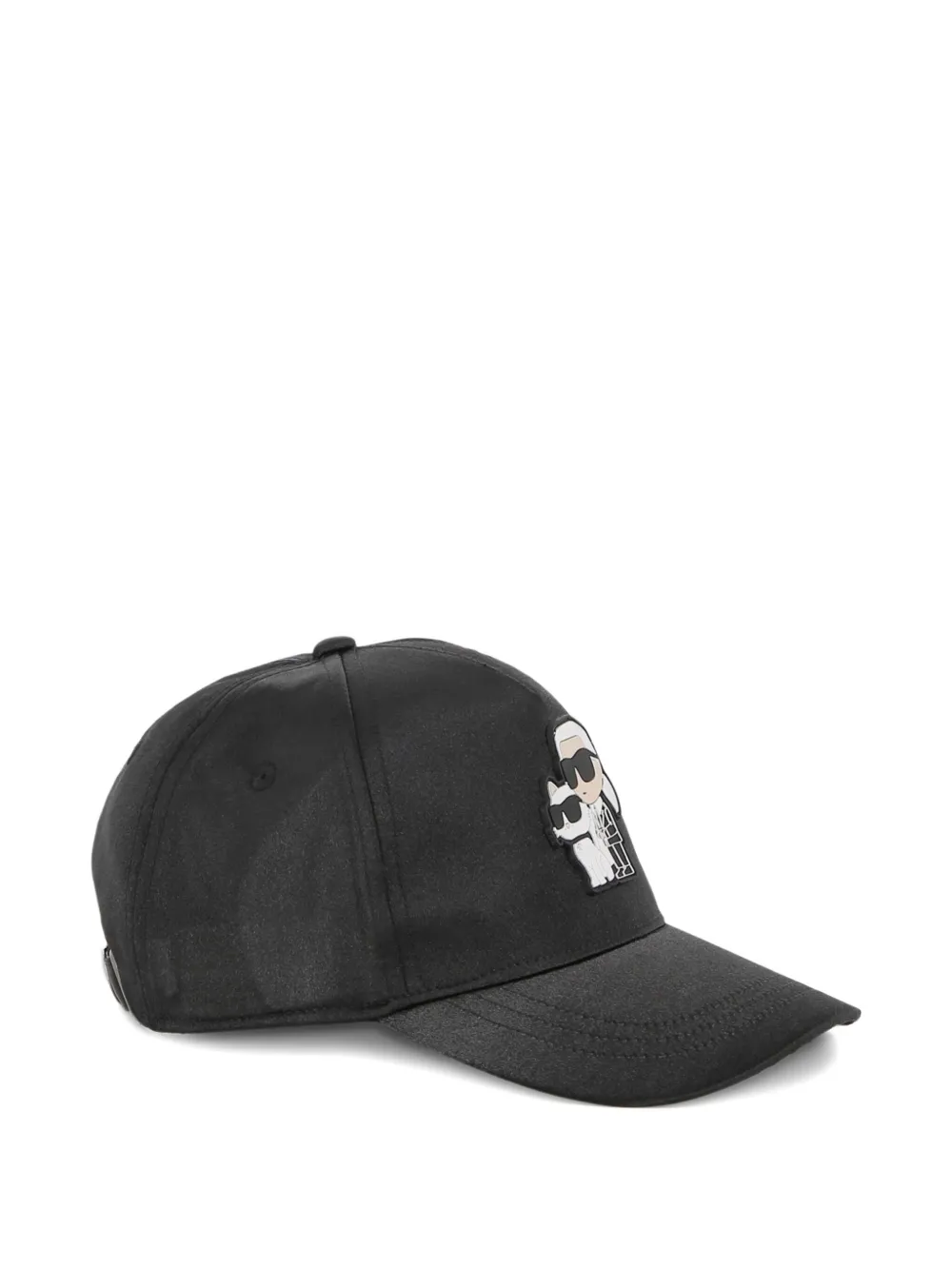 Karl Lagerfeld Satin Karl & Choupette Cap In Black