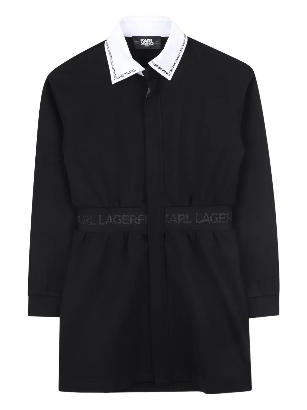 Karl Lagerfeld Kids Shirtjurk met gestrikte taille Zwart