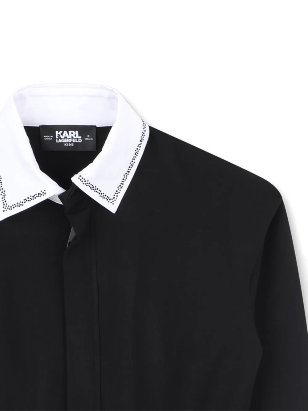 Karl Lagerfeld Kids Shirtjurk met gestrikte taille Zwart