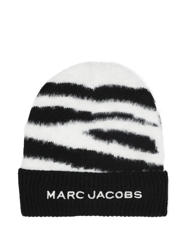 Marc Jacobs Kids zebra-patterned Beanie | Black | FARFETCH