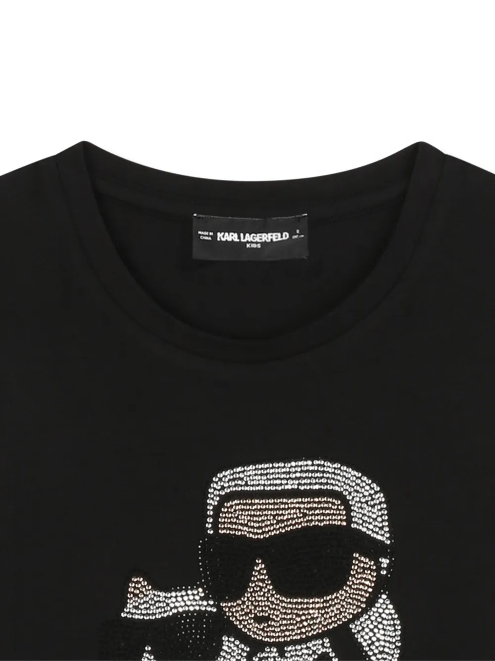 Karl Lagerfeld Kids Ikon top met lange mouwen en verfraaid met stras Zwart