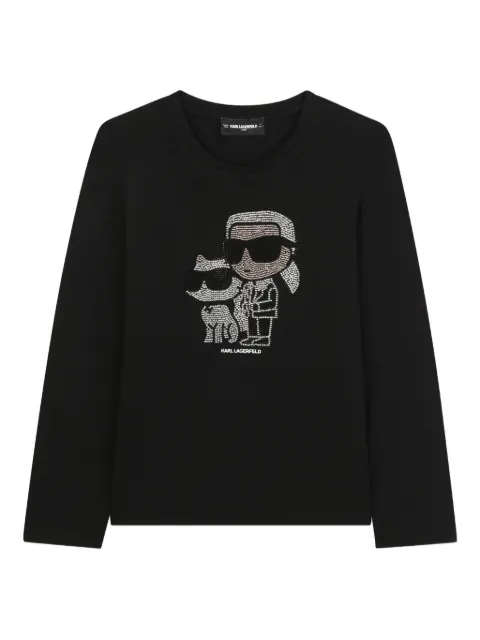 Karl Lagerfeld Kids Ikon rhinestone-embellished long-sleeve top