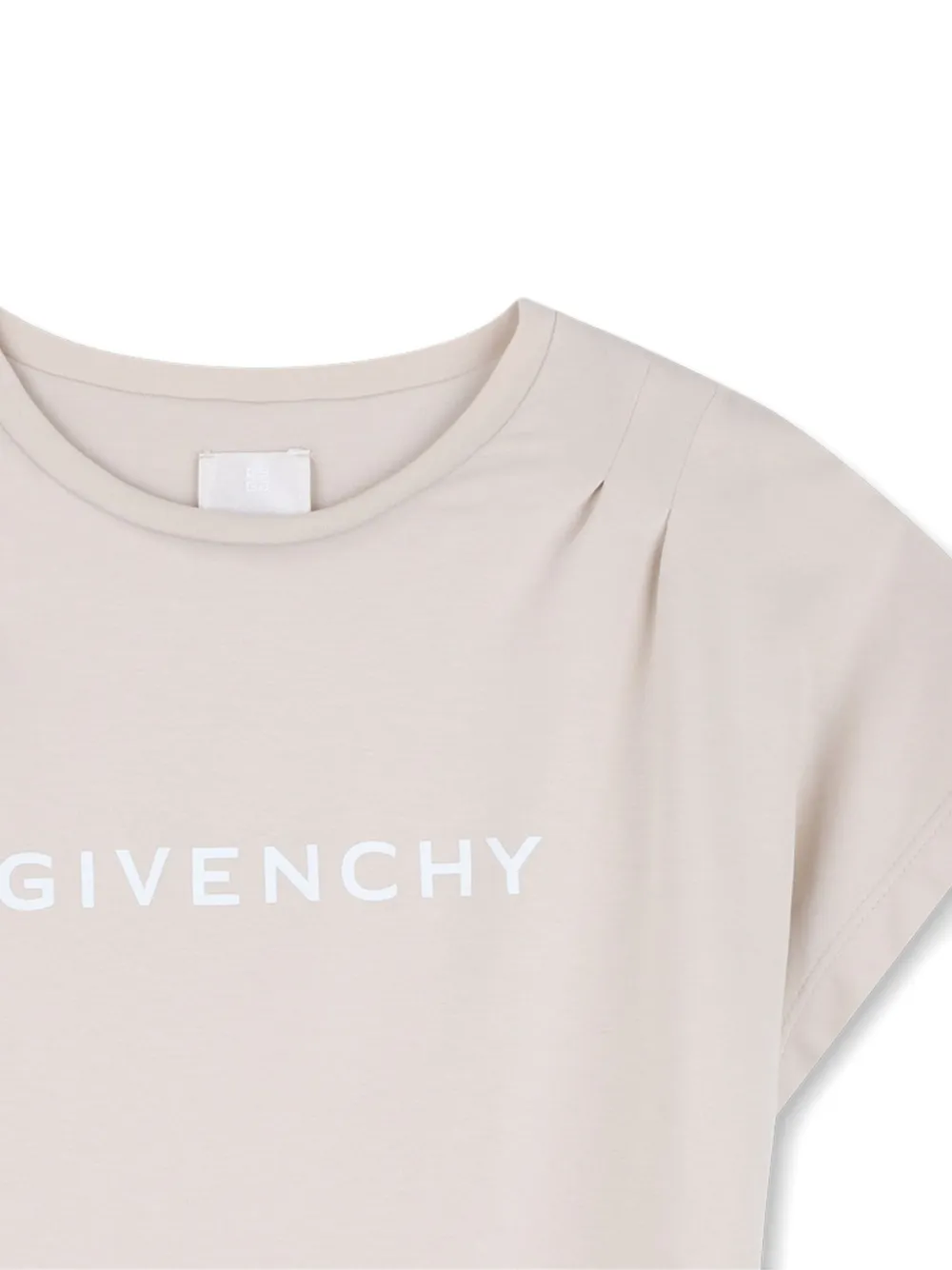 Givenchy Kids Gelaagde jurk met logoprint Beige