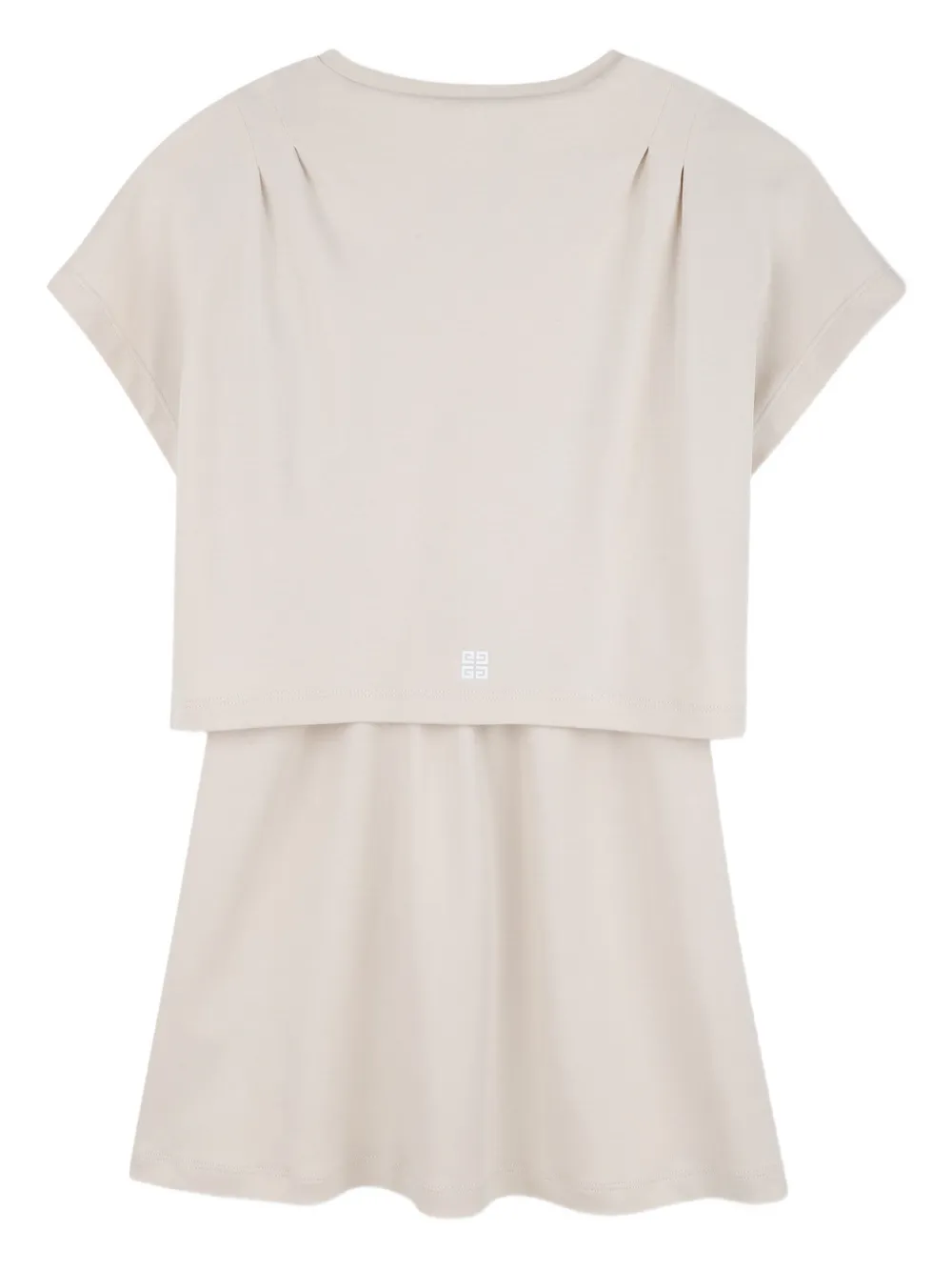Givenchy Kids Gelaagde jurk met logoprint Beige