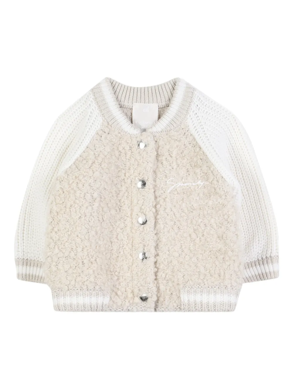 Givenchy Kids Vest met raglan mouwen en fleece textuur Beige