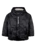 Karl Lagerfeld Kids logo-lettering puffer jacket - Black