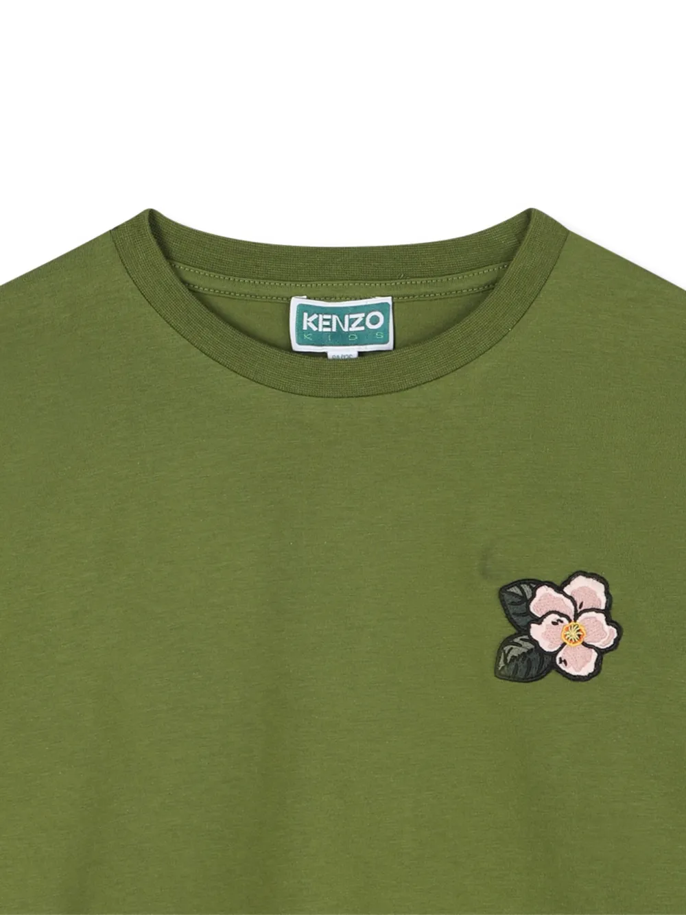 Kenzo Kids T-shirt met geborduurde bloemen Groen
