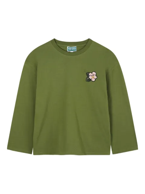 Kenzo Kids floral-embroidered long-sleeve T-shirt