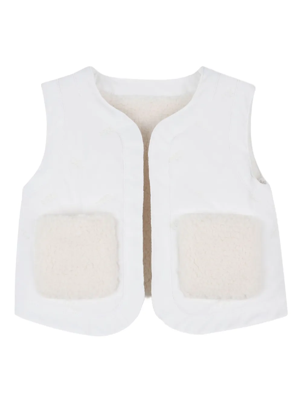Chloé Kids Bodywarmer van imitatiebont Wit