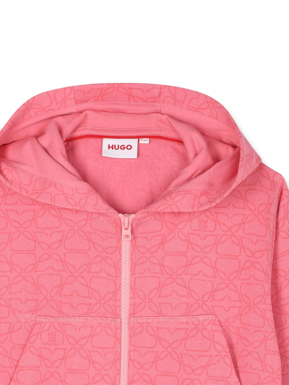 HUGO KIDS Hoodie met monogramprint Roze