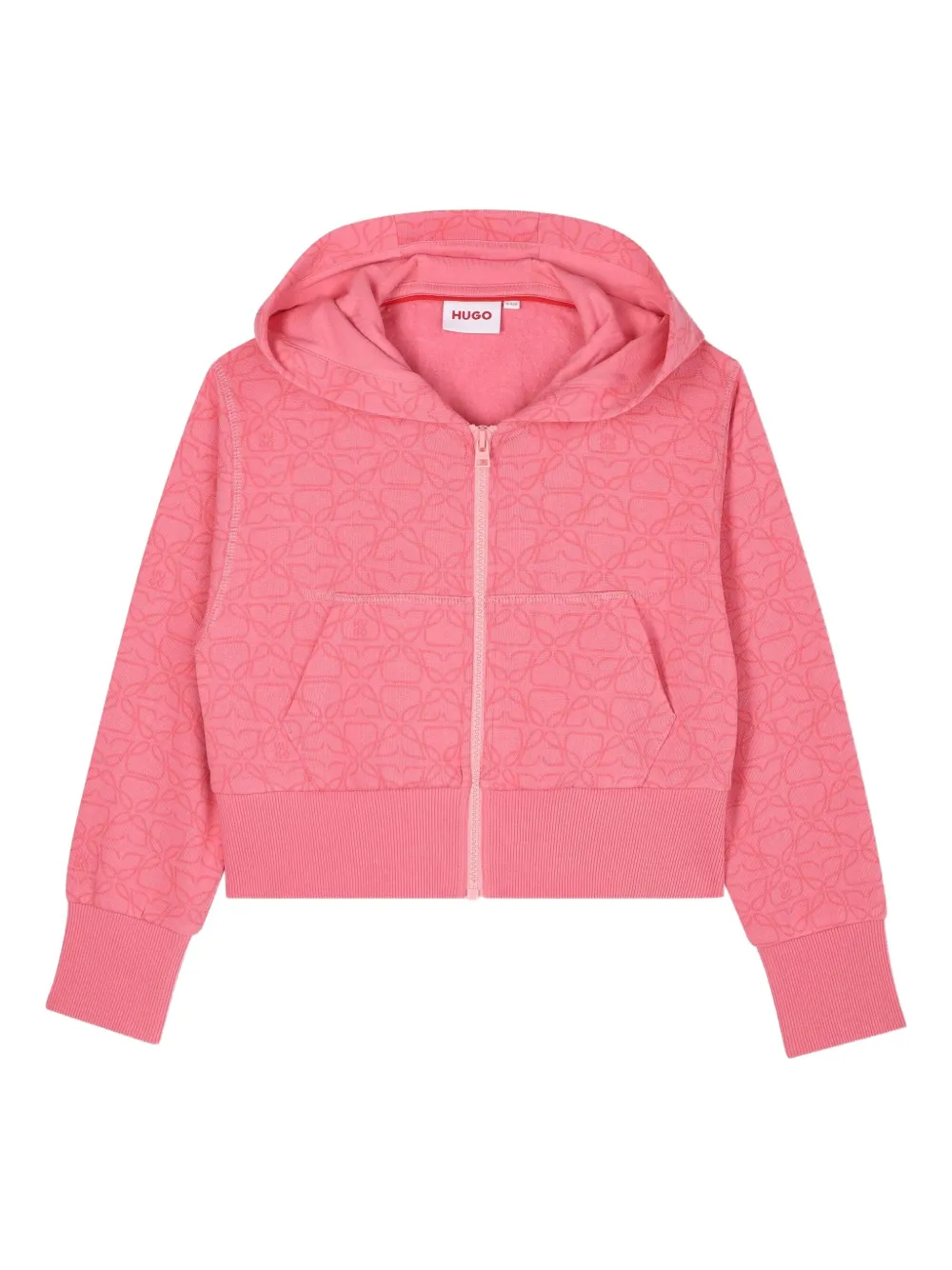 HUGO KIDS Hoodie met monogramprint Roze