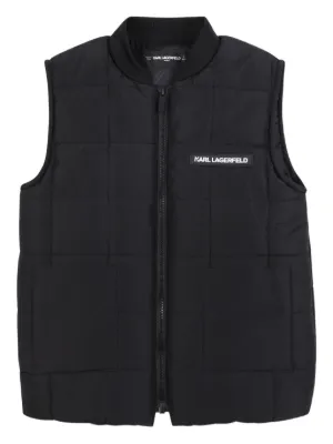 MM6 Maison Margiela Kids プリント キルティングベスト | ブラック