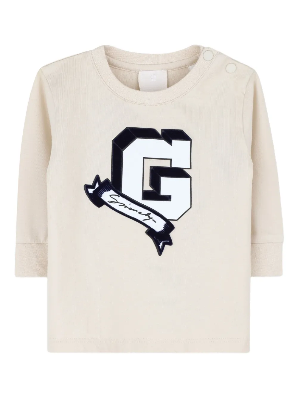 Givenchy Kids T-shirt a maniche lunghe con logo - CREAM