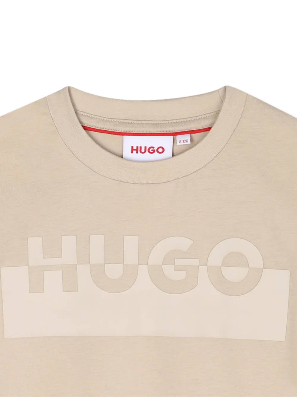 HUGO KIDS T-shirt met logoprint Beige