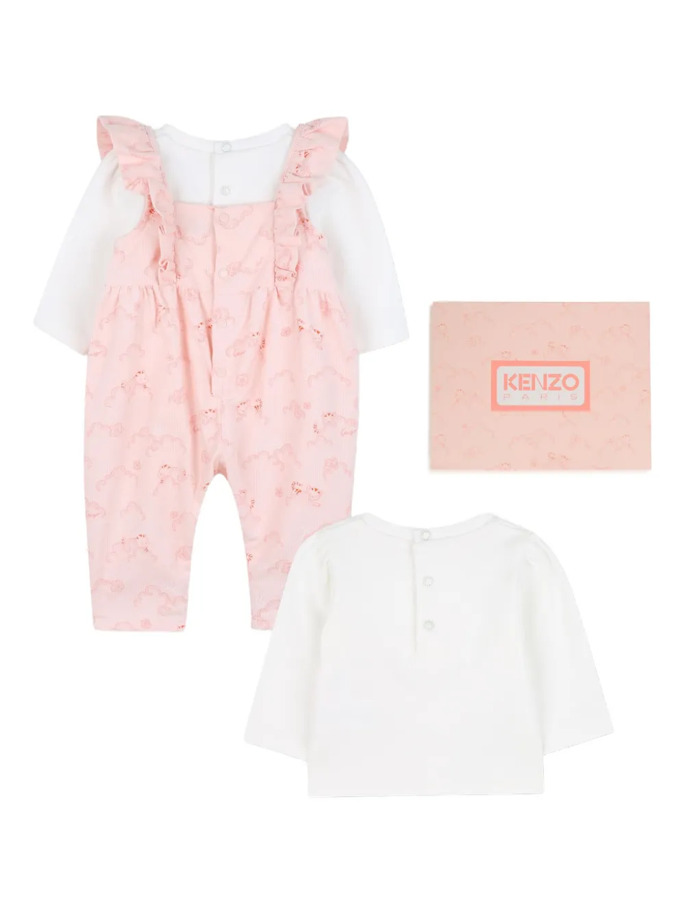 Kenzo Kids Romper met ruches afwerking Roze