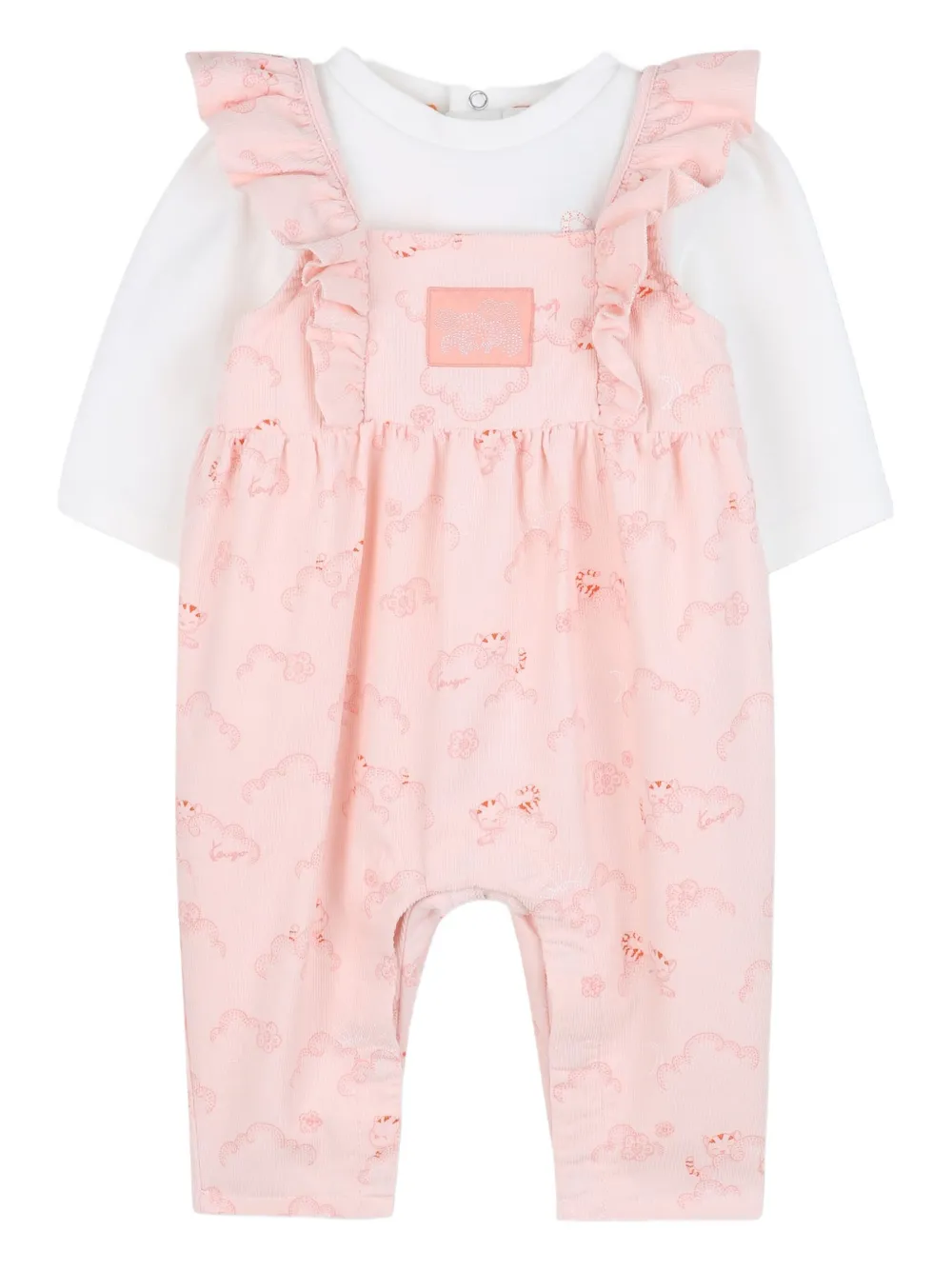 Kenzo Kids Romper met ruches afwerking Roze