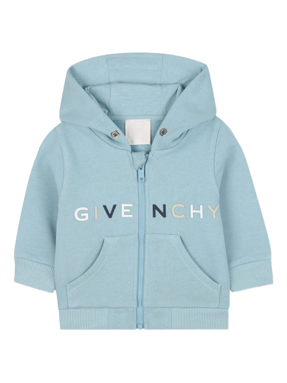 Givenchy Kids Hoodie met logoprint en rits Grijs