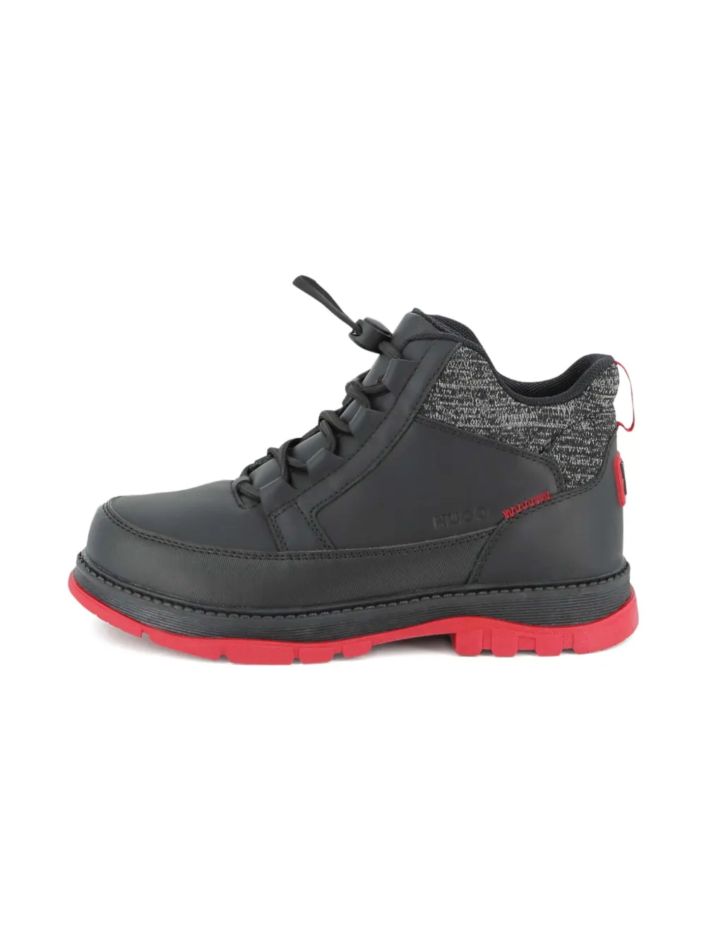 HUGO KIDS leather boots Black