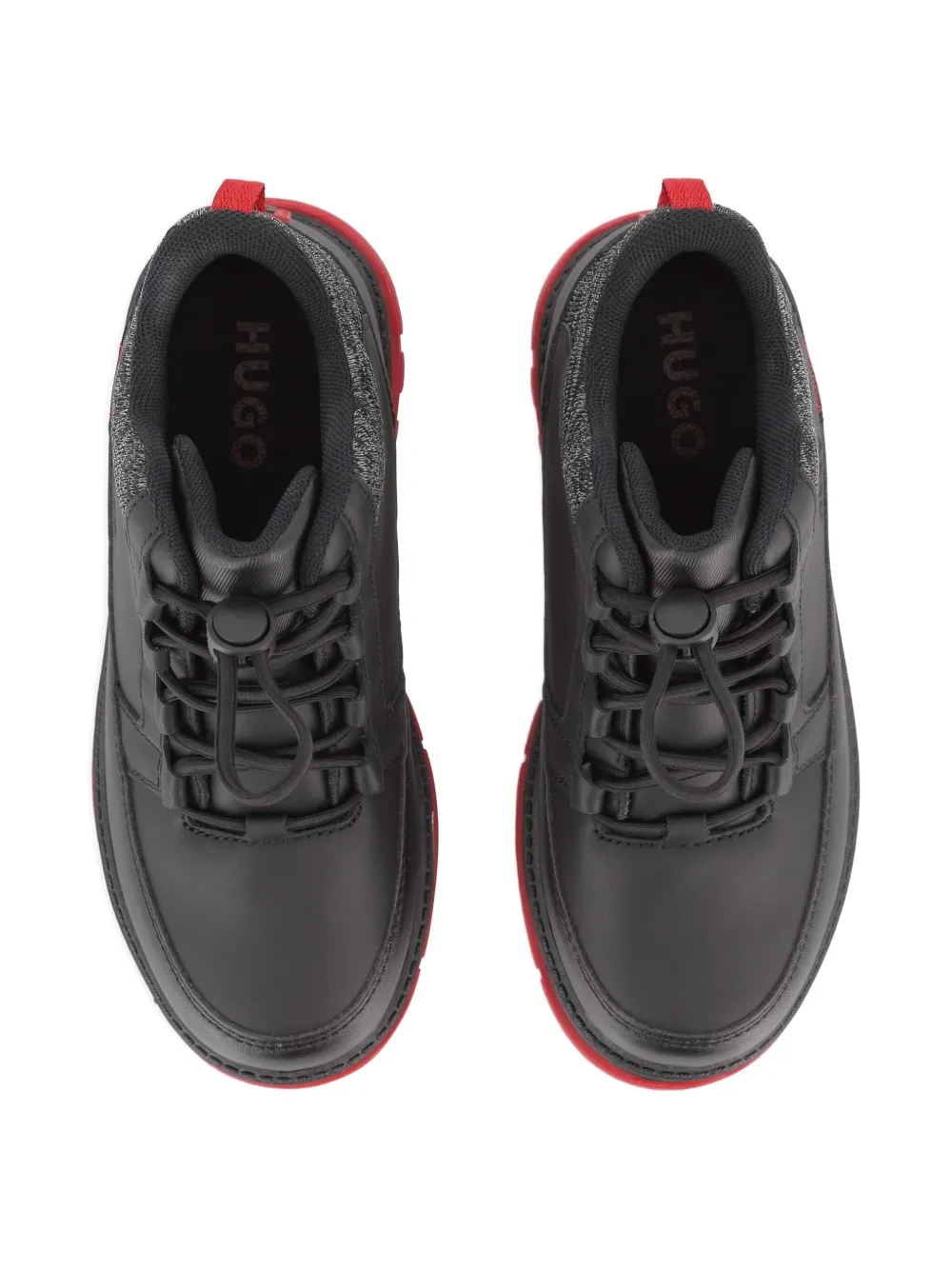 HUGO KIDS leather boots Black
