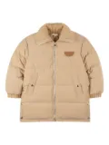 Chloé Kids ribbed-collar puffer coat - Neutrals